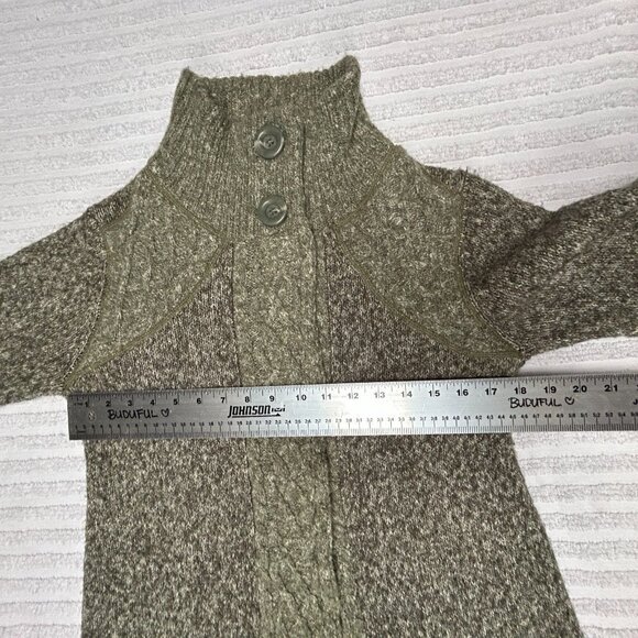 PrAna Womens Soft Angelica Duster Cardigan Sweater Medium Knit Gray Button Front - Picture 6 of 8